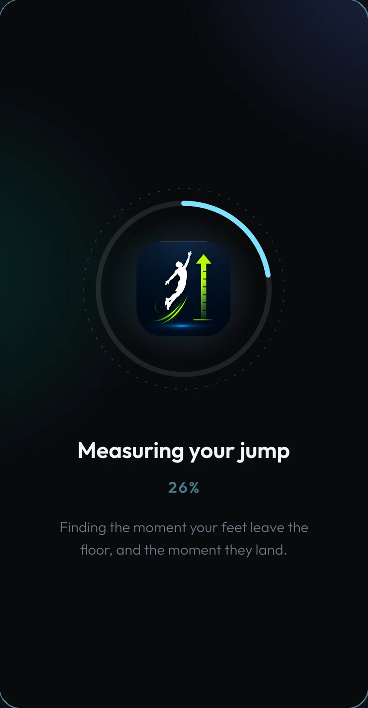 Measuring your jump progress screen with the TrueVert logo